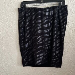 Torrid Vintage y2k 2000s Black Sequin Zebra Stripe Bodycon Mini Skirt 0X